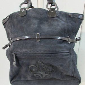 Gianni Bini Navy Blue Suede Shoulder Bag